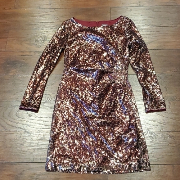 NWT Vince Camuto Sequin Jewel Neck dress evening party holiday - Picture 4 of 12